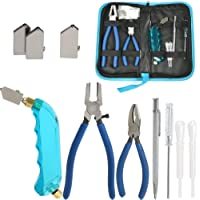 BUYGOO 12PCS Cortador de Vidrio- herramientas de cortador de cristal profesional con 2 x pinzas- cabeza reemplazable…